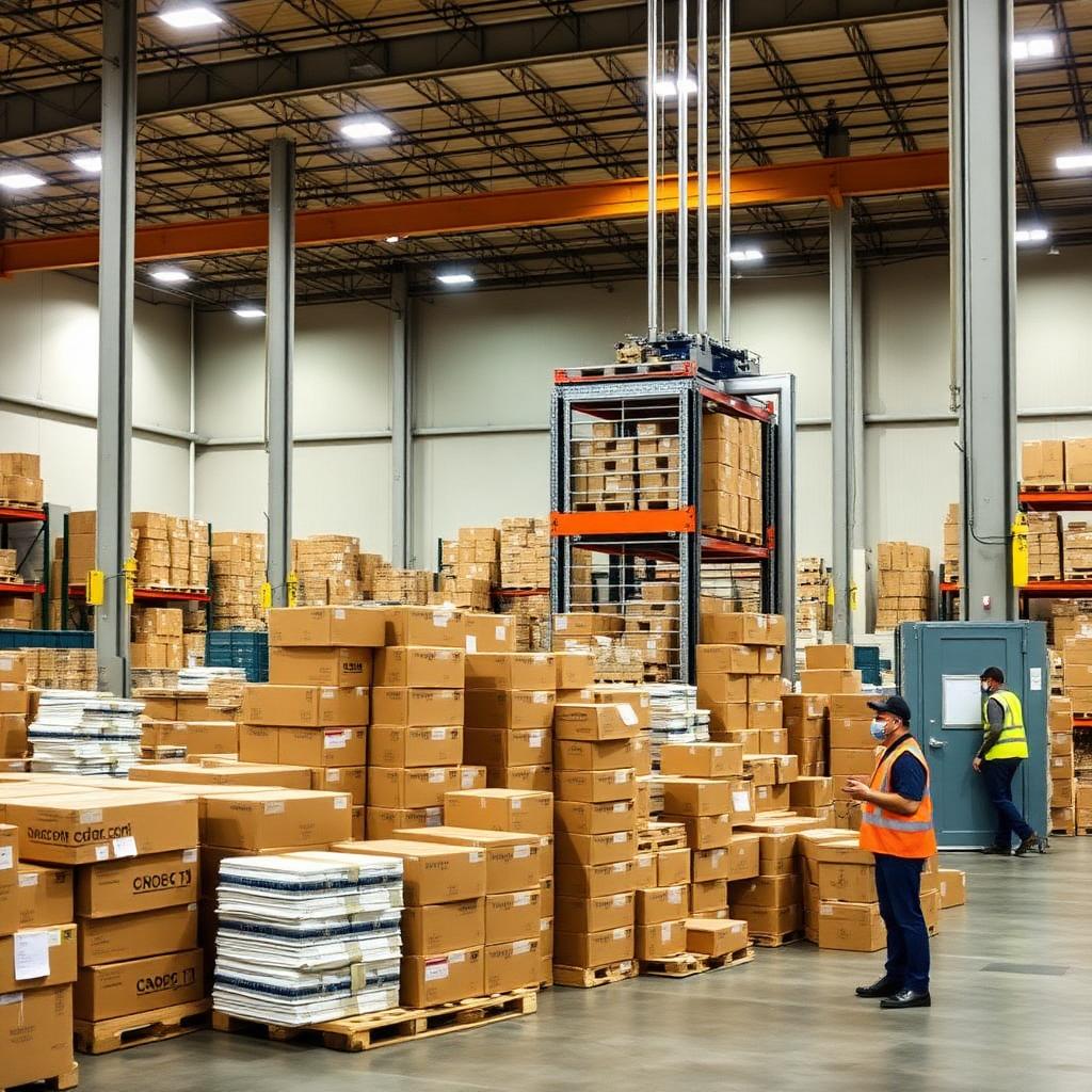 Zona de sortare a hub-ului logistic în peak Black Friday