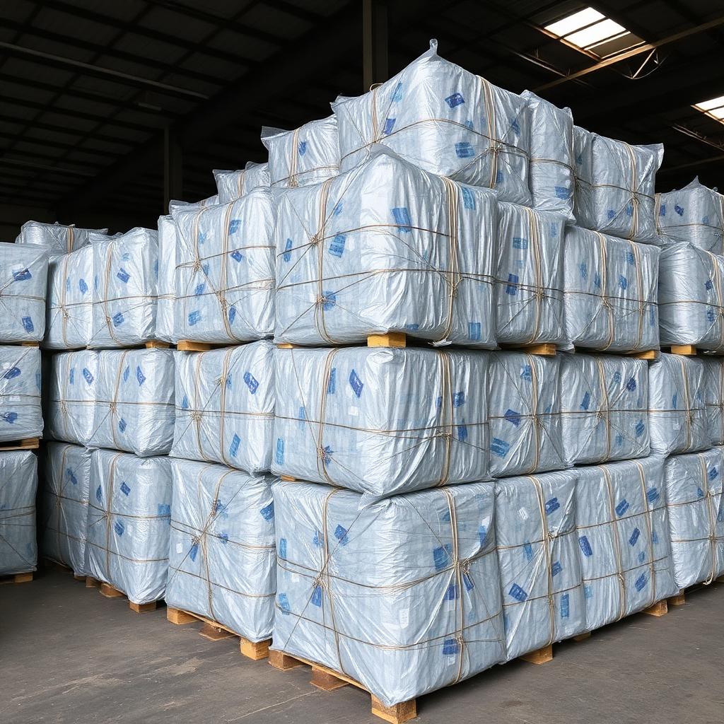 Baloți PET 380 kg/m³, gata de încărcare pentru export
