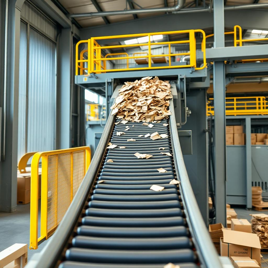 Conveioare cu bandă pentru alimentare și sortare deșeuri